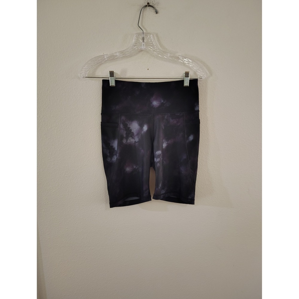 Old Navy PowerSoft Go-Dry High-Waisted Bike Shorts Purple Tie Dye Womens Medium